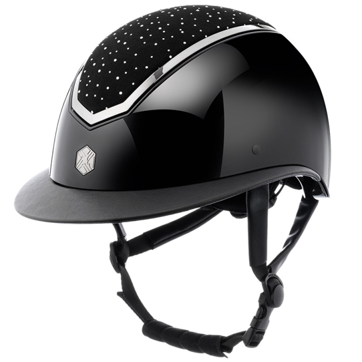 Ridehjelm Kylo Gloss Wide Peak Crystal Svart/Chrome i gruppen Rideutstyr / Ridehjelmer / Solskjerm hos Equinest (0209020522BACH_r)