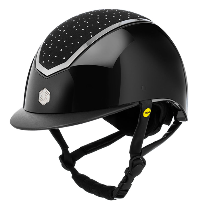 Ridehjelm MIPS Kylo Gloss Crystal Svart/Chrome i gruppen Rideutstyr / Ridehjelmer / MIPS-ridehjelmer hos Equinest (0209020622BACH_r)