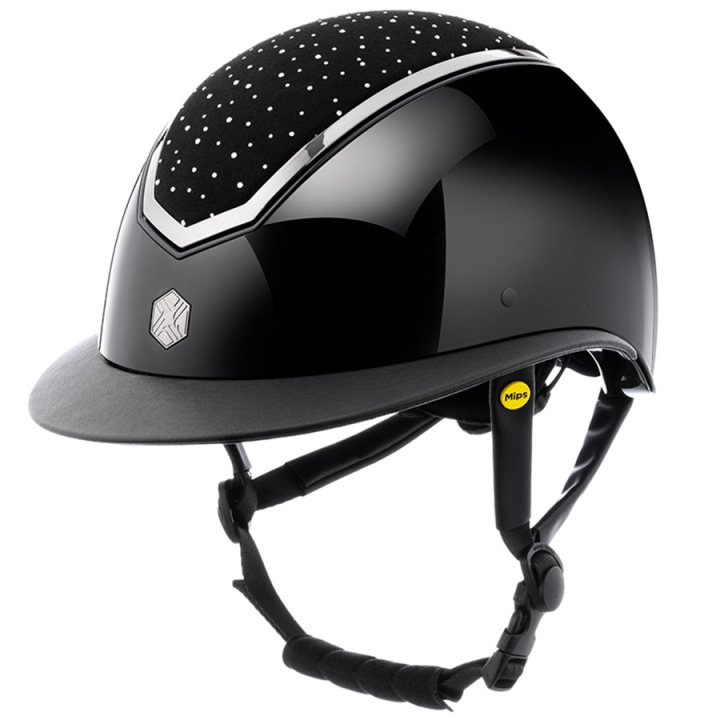 Ridehjelm MIPS Kylo Gloss Wide Peak Crystal Svart/Chrome i gruppen Rideutstyr / Ridehjelmer / MIPS-ridehjelmer hos Equinest (0209020722BACH_r)