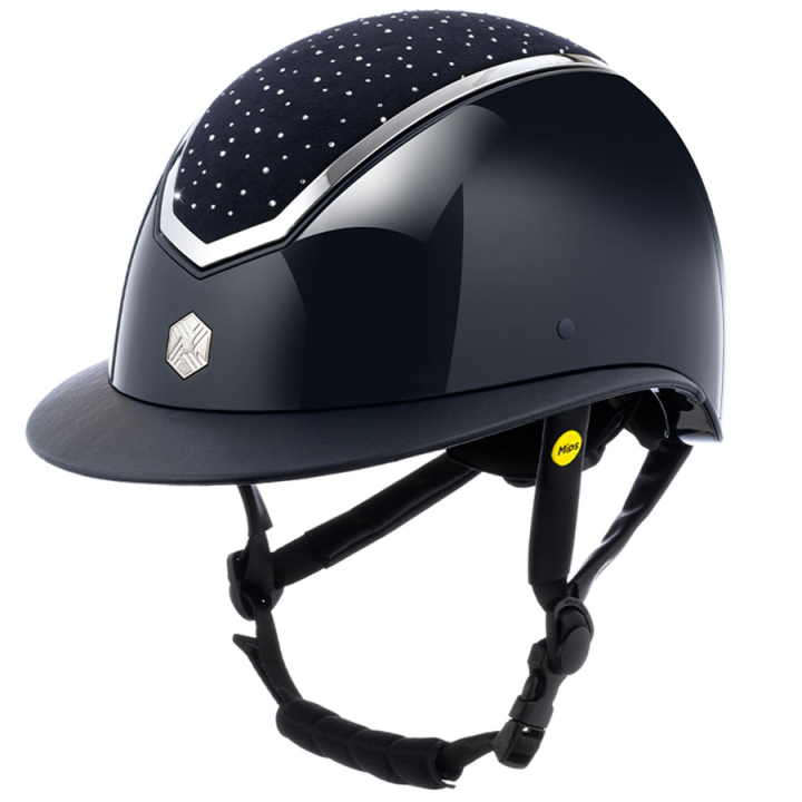 Ridehjelm MIPS Kylo Gloss Wide Peak Crystal Marineblå/Sølv i gruppen Rideutstyr / Ridehjelmer / MIPS-ridehjelmer hos Equinest (0209020722NASIL_r)