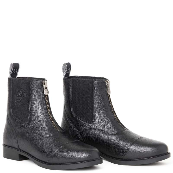 Ridesko Ragazza Young Front Zip Paddock Svart i gruppen Ridesko, Støvler & Chaps / Ridesko hos Equinest (11055010BA_r)