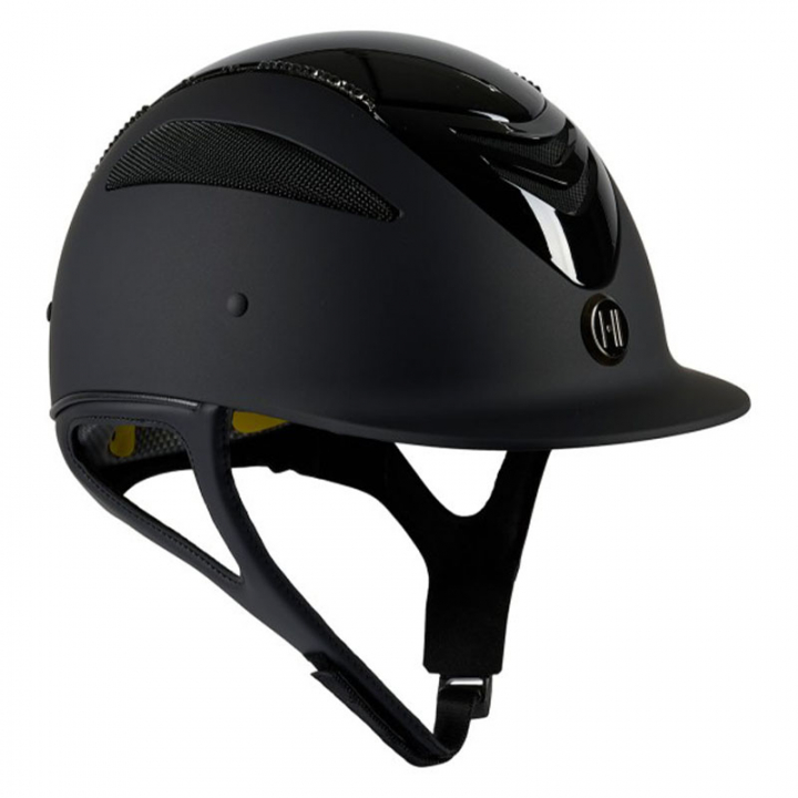 Ridehjelm Mips Defender Glossy Top Swarovski Svart i gruppen Rideutstyr / Ridehjelmer / MIPS-ridehjelmer hos Equinest (1K25030Sv_r)