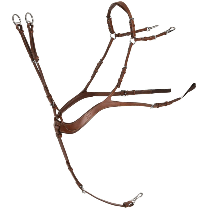 Anatomiskt fortøy med martingal Oak Bark/Sølv i gruppen Hesteutstyr / Martingal & Fortøy / Fortøy hos Equinest (235853OBSI_r)