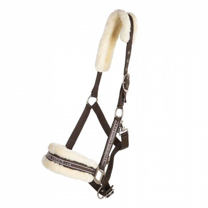 Grime med pels Brun/Natur i gruppen Hesteutstyr / Grimer / Stoff- & Nylongrimer hos Equinest (243012Br_r)