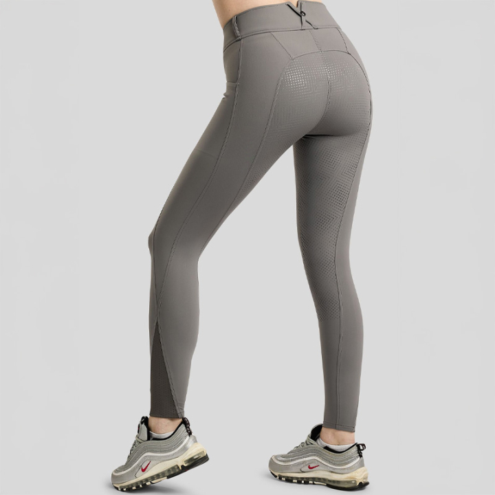 Ridebukse MoZida Refined Gun Metal Crystals Full Grip Grå i gruppen Rideklær / Ridebukser & Ridetights / Ridebukser hos Equinest (243106334GR_r)