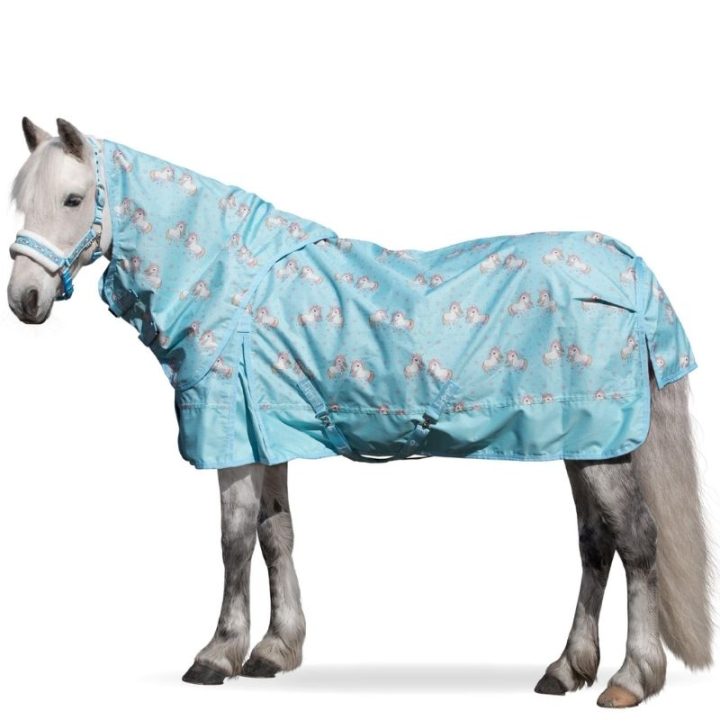 Regndekken Basic Plus Unicorn Edition 600D 50g Blå i gruppen Hestedekken / Utedekken / Regndekken hos Equinest (306927BL_r)