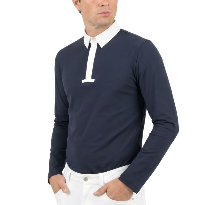 Stevneskjorte Herre Classic Long Sleeve Marineblå i gruppen Rideklær / Ridetopper & T-skjorter / Konkurransetopper hos Equinest (320260344NA_r)
