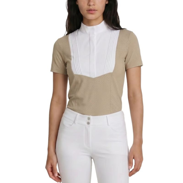 Konkurransetopp Heritage Air Short Sleeve Beige i gruppen Rideklær / Ridetopper & T-skjorter / Konkurransetopper hos Equinest (320273236BE_r)