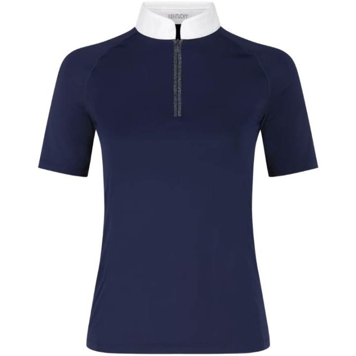 Konkurransetopp Classic Glitter Zipper Short Sleeve Marineblå i gruppen Rideklær / Ridetopper & T-skjorter / Konkurransetopper hos Equinest (320280336NA_r)