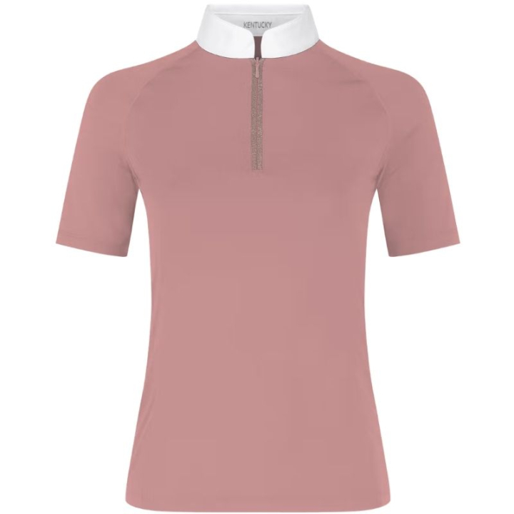 Konkurransetopp Classic Glitter Zipper Short Sleeve Gammelrosa i gruppen Rideklær / Ridetopper & T-skjorter / Konkurransetopper hos Equinest (320281036OPI_r)