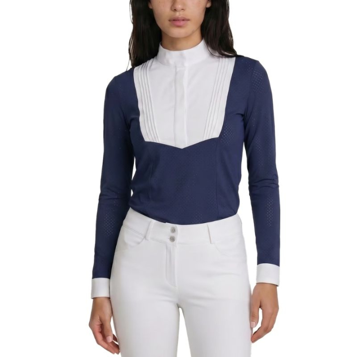 Konkurransetopp Heritage Air Long Sleeve Marineblå i gruppen Rideklær / Ridetopper & T-skjorter / Konkurransetopper hos Equinest (320300336NA_r)