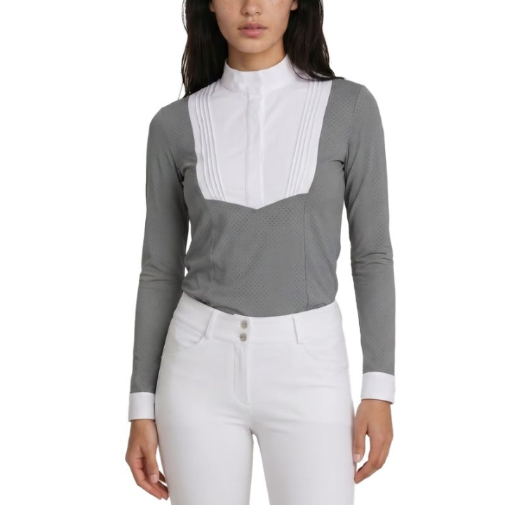 Konkurransetopp Heritage Air Long Sleeve Grå i gruppen Rideklær / Ridetopper & T-skjorter / Konkurransetopper hos Equinest (320300836GR_r)