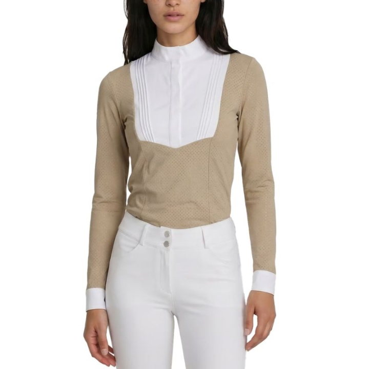 Konkurransetopp Heritage Air Long Sleeve Beige i gruppen Rideklær / Ridetopper & T-skjorter / Konkurransetopper hos Equinest (320303236BE_r)