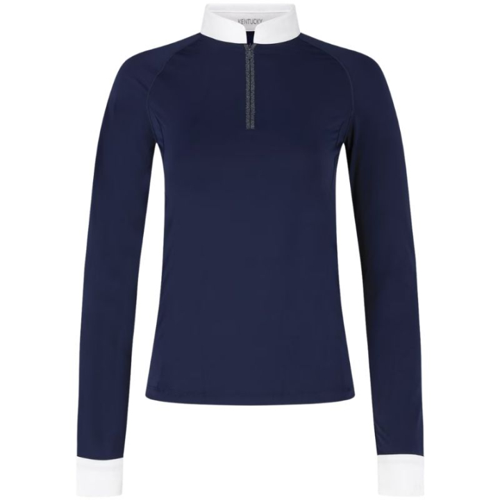 Konkurransetopp Classic Glitter Zipper Long Sleeve Marineblå i gruppen Rideklær / Ridetopper & T-skjorter / Konkurransetopper hos Equinest (320310336NA_r)
