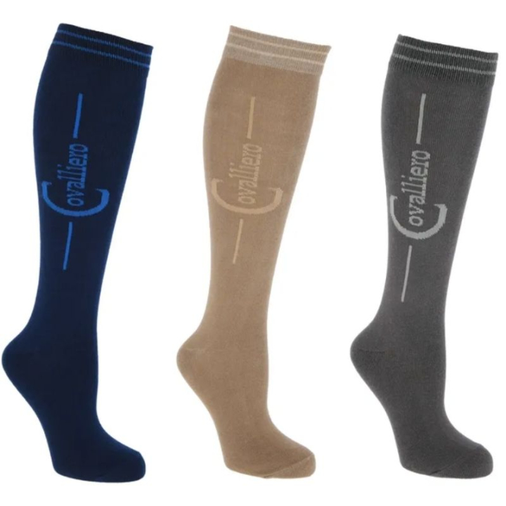 Ridesokker Flex 3-pack Marineblå/Beige/Grå i gruppen Rideklær / Ridestrømper hos Equinest (3224649NA_r)