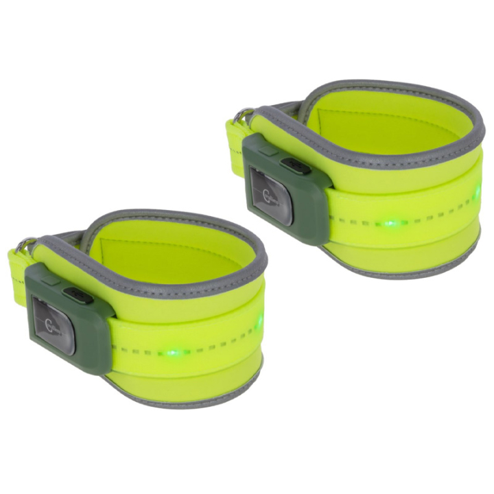 Benreflekser High-Visibility LED 2-pack Gul i gruppen Rideutstyr / Reflekser hos Equinest (3230419YE)