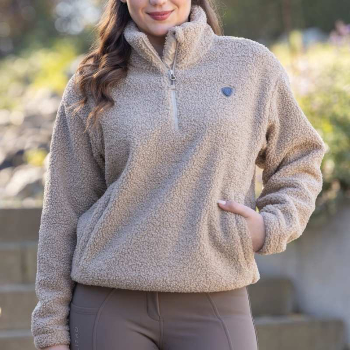 Teddyfleece 1/4 Zip Beige i gruppen Rideklær / Gensere & Hoodies hos Equinest (3232776BE_r)
