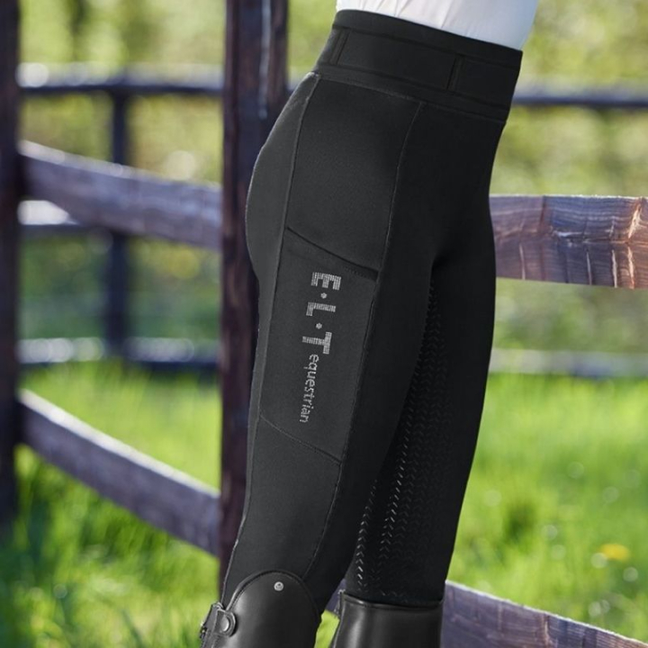 Ridetights Barn/Junior Ella Glam Full Grip Svart i gruppen Rideklær / Ridebukser & Ridetights / Ridetights & Rideleggings hos Equinest (32474011BA_r)