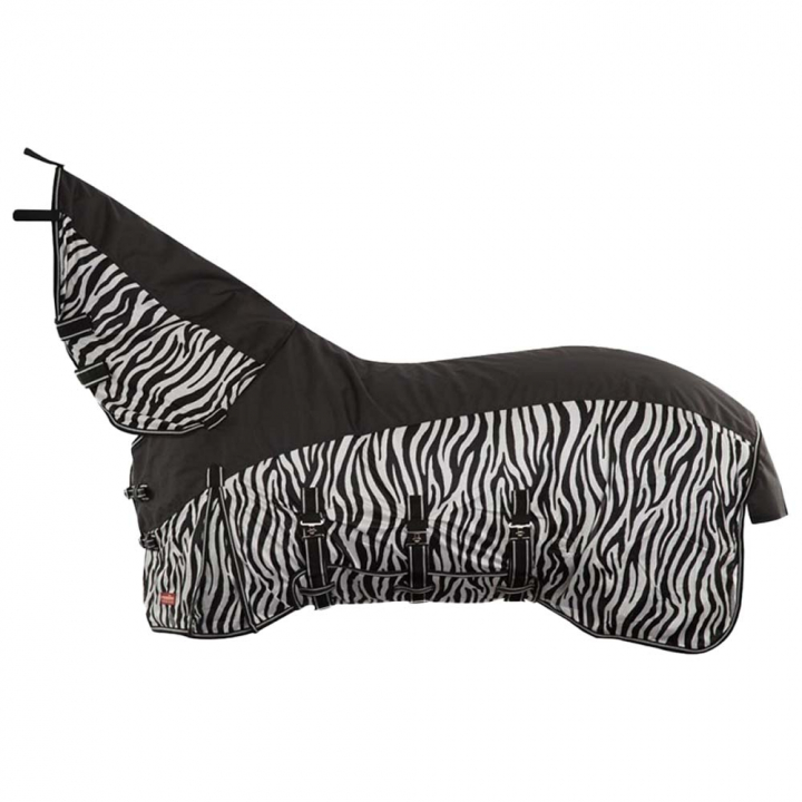 Regn- & Fluedekken med Hals Zebra 3 in 1 Svart/Vit i gruppen Hestedekken / Fluedekken & Eksemdekken hos Equinest (372219BAWH)