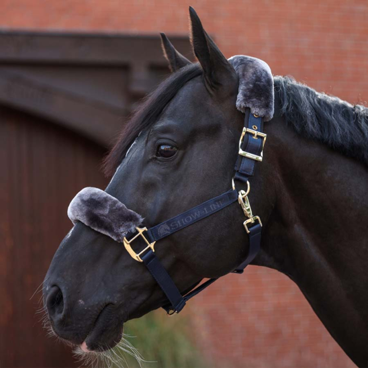Grime Show-Line Half Fur Marineblå i gruppen Hesteutstyr / Grimer / Stoff- & Nylongrimer hos Equinest (4103021NA_r)
