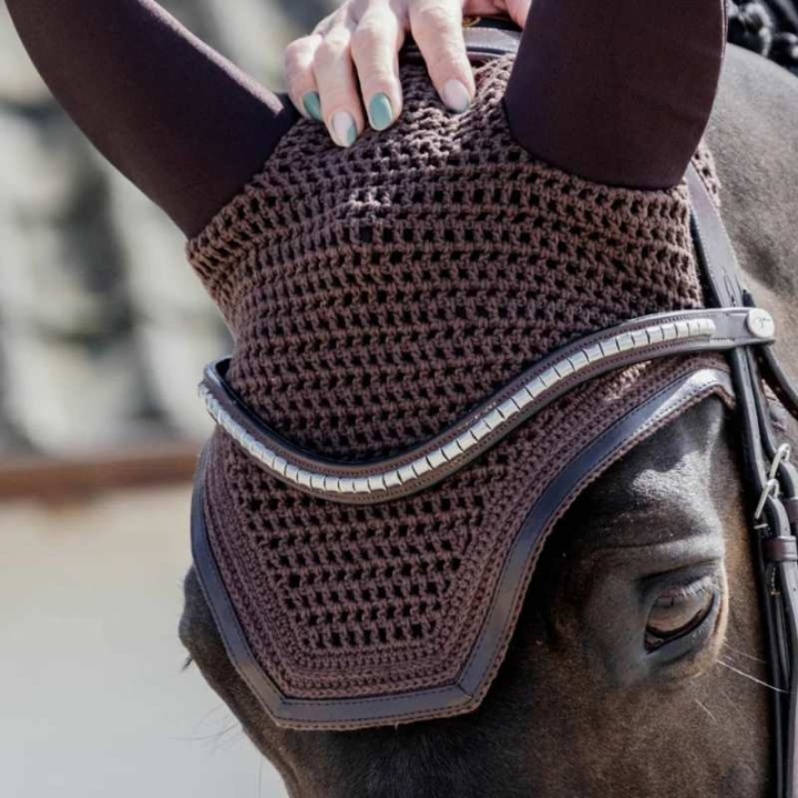Ørehette Wellington Leather Soundless Brun i gruppen Hesteutstyr / Ørehetter hos Equinest (4261305FBR_r)