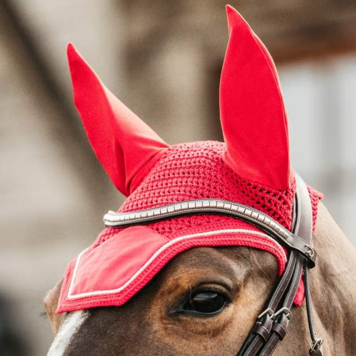 Ørehette Wellington Velvet Rød i gruppen Hesteutstyr / Ørehetter hos Equinest (4262613PRE_r)