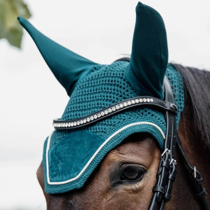 Ørehette Wellington Velvet Smaragdgrønn i gruppen Hesteutstyr / Ørehetter hos Equinest (4262617EGN)