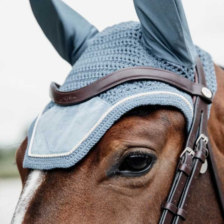 Ørehette Wellington Velvet Lyseblå i gruppen Hesteutstyr / Ørehetter hos Equinest (4262617LBLUE_r)