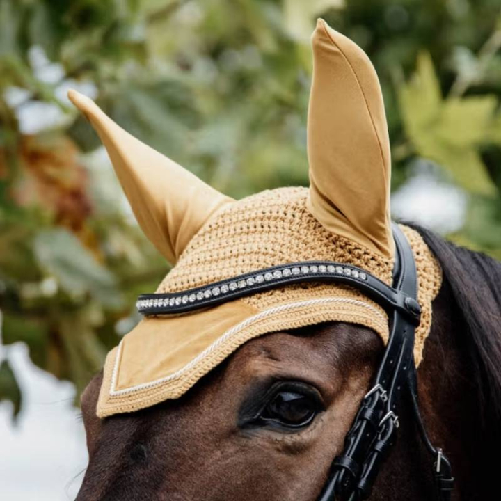 Ørehette Wellington Velvet Sennepsgul i gruppen Hesteutstyr / Ørehetter hos Equinest (4262644FYE_r)