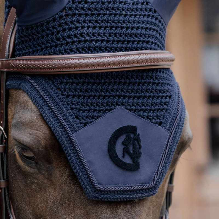 Ørehette Wellington 3D Logo Soundless Marineblå i gruppen Hesteutstyr / Ørehetter hos Equinest (4265801NA)