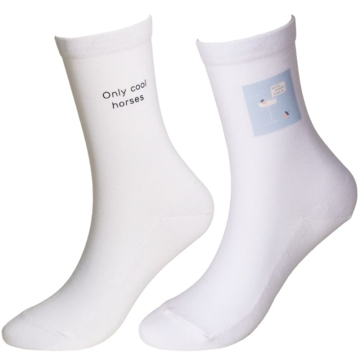 Sokker Cool Horses 2-pack Hvit i gruppen Rideklær / Ridestrømper hos Equinest (4275602COOLHWH_r)