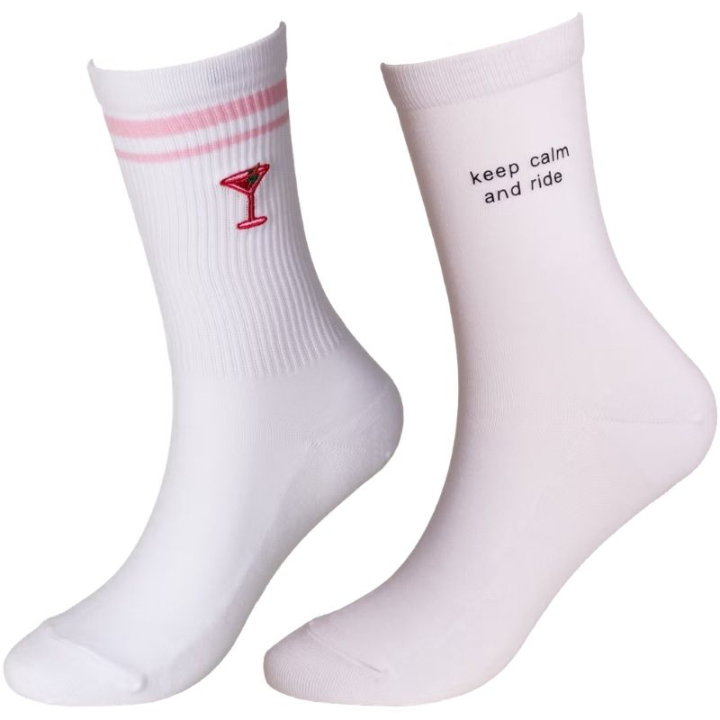 Sokker Keep Calm 2-pack Hvit i gruppen Rideklær / Ridestrømper hos Equinest (4275602KEEPCWH_r)