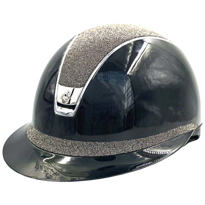 Ridehjelm Miss Shield 2.0 Glossy Chrome Crystal Fabric Metal Eclipse Svart i gruppen Rideutstyr / Ridehjelmer / Solskjerm hos Equinest (50312BLACKBLACBA_r)