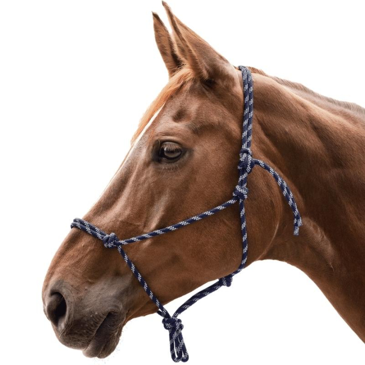 Taugrime Knotted Marineblå/Sølv i gruppen Hesteutstyr / Grimer / Taugrimer hos Equinest (50411055NASI_r)