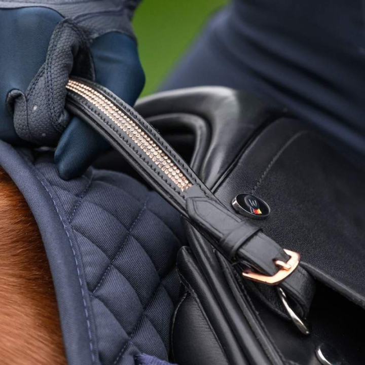Salhåndtak Rhinestones Svart/Rosa i gruppen Hesteutstyr / Tilbehør / Håndtak til sal hos Equinest (532602BAPI)