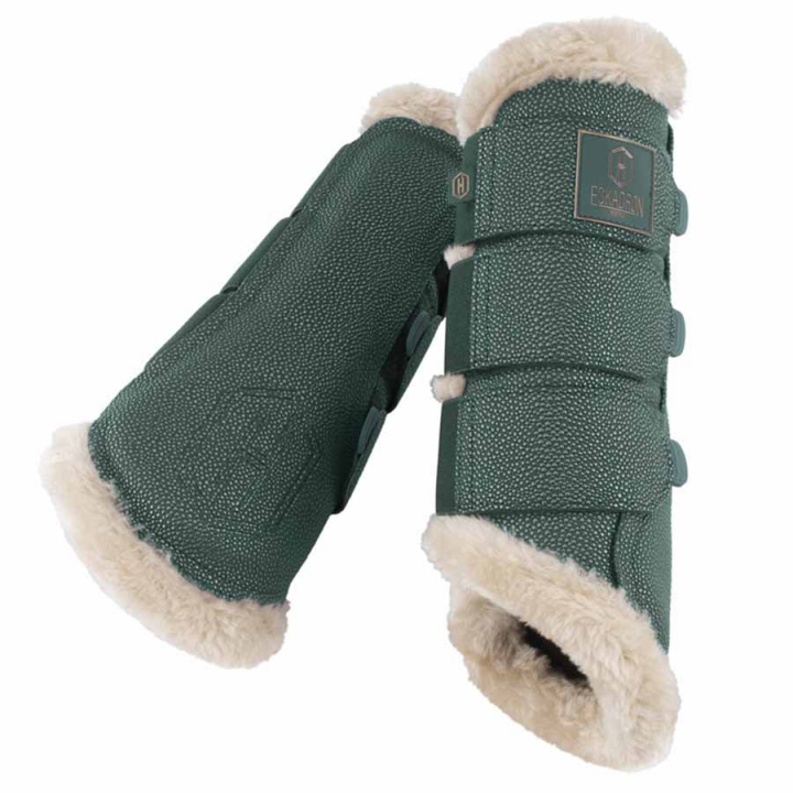 Treningsbeskyttere Stingray Fauxfur Heritage Olivgrønn i gruppen Hesteutstyr / Belegg & Bandasjer / Dressur- & Treningsbelegg hos Equinest (555057863560OGN_r)