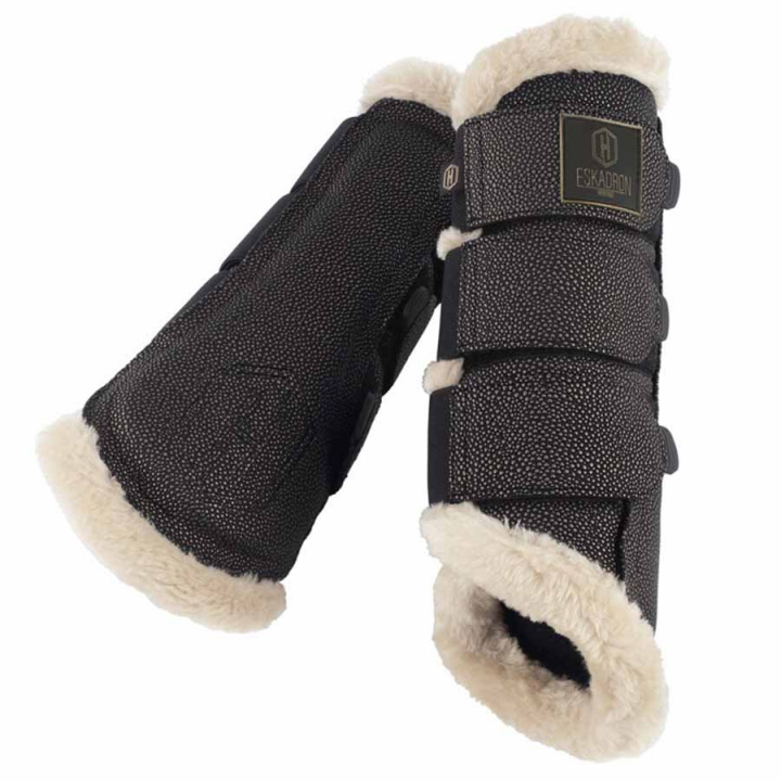 Treningsbeskyttere Stingray Fauxfur Shetty Heritage Svart i gruppen Hesteutstyr / Belegg & Bandasjer / Dressur- & Treningsbelegg hos Equinest (555757863290BA_r)