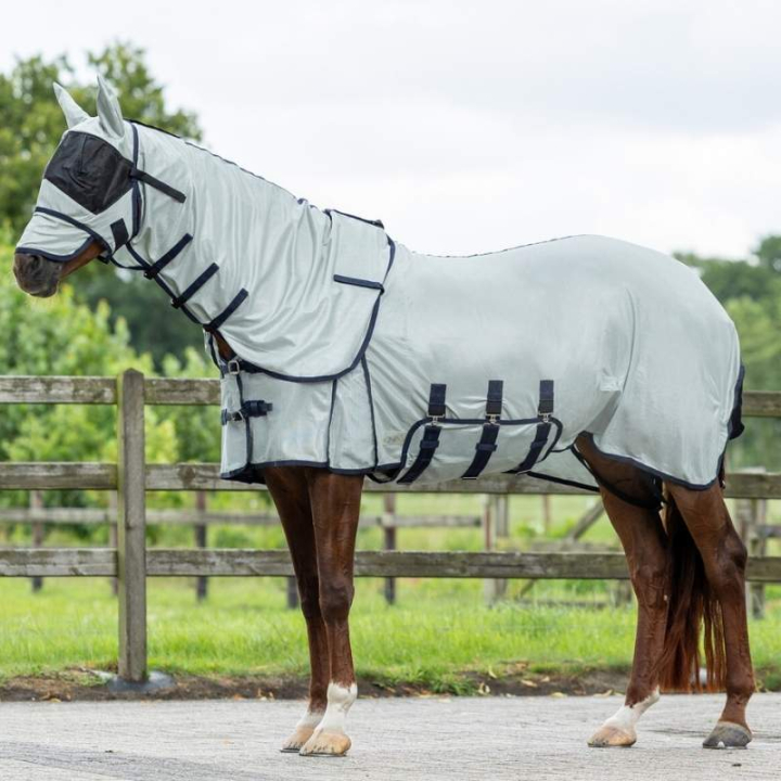 Fluedekken med avtagbar hals og hette Grå i gruppen Fluebeskyttelse / Fluedekken hos Equinest (6013GS125GR_r)