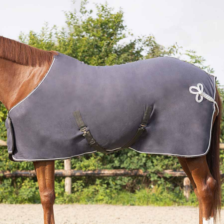 Fleecedekken Ornament Grå/Sølv i gruppen Hestedekken / Fleecedekken hos Equinest (6014GRSI)