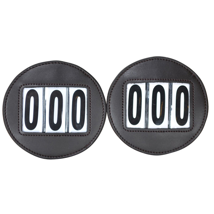 Nummerlapp HS Vegan Leather 2-pk Brun i gruppen Hesteutstyr / Tilbehør / Nummerlapper hos Equinest (603972BR)