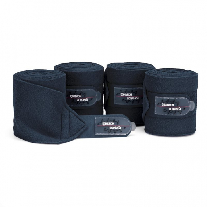 Fleecebandasjer 4-pk Marineblå i gruppen Hesteutstyr / Belegg & Bandasjer / Bandasjer hos Equinest (610000_M_r)