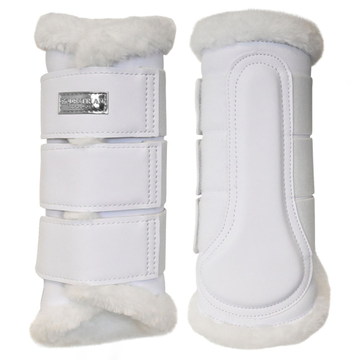 Treningsbeskyttere ES Faux Fur White Silver i gruppen Hesteutstyr / Belegg & Bandasjer / Dressur- & Treningsbelegg hos Equinest (734020641827WHSI_r)