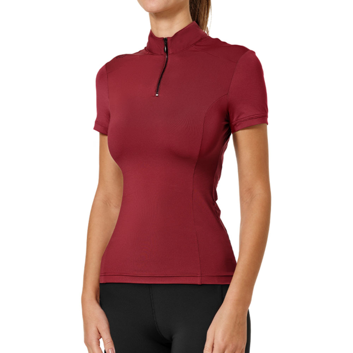 Treningstopp ES UV Protection Short Sleeve Bordeaux i gruppen Rideklær / Ridetopper & T-skjorter / T-skjorter hos Equinest (734020642758WN_r)