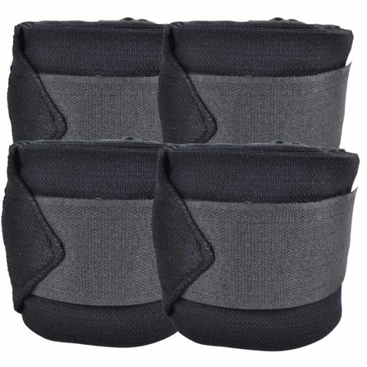 Bandasjer HS Fleece Elastic 4-pack Svart i gruppen Hesteutstyr / Belegg & Bandasjer hos Equinest (811612BA)