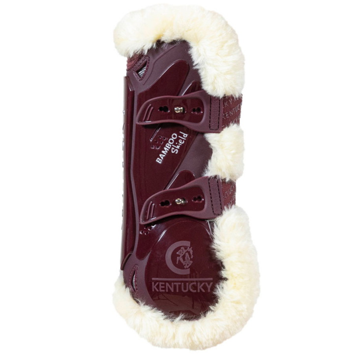 Senebeskyttere Vegan Sheepskin Bamboo Elastic Vinrød i gruppen Hesteutstyr / Belegg & Bandasjer / Sprangbelegg hos Equinest (88102WN_r)