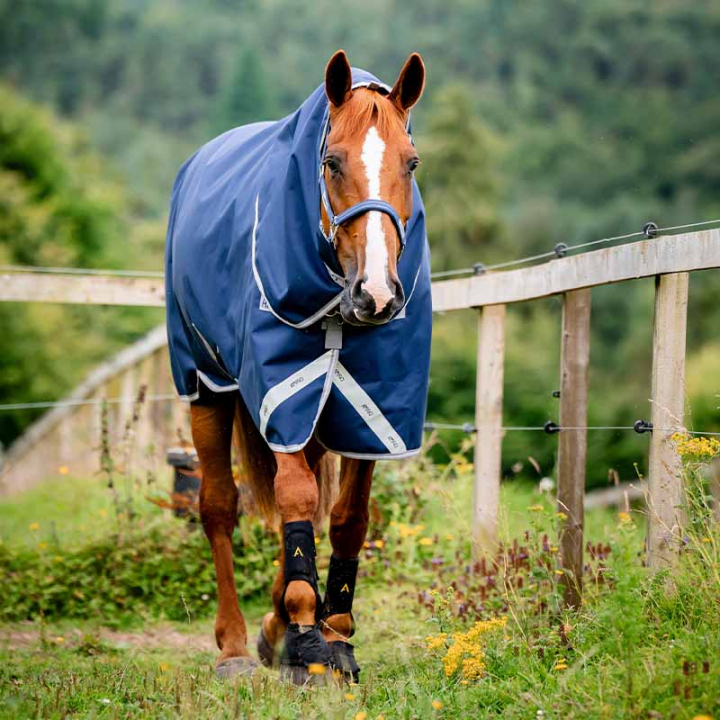 Vinterdekken med Hals Amigo Bravo 12 Plus Bundle (50g+100g+200g) V-Front Marineblå/Grå i gruppen Hestedekken / Utedekken / Vinterdekken hos Equinest (AARDM2NA)