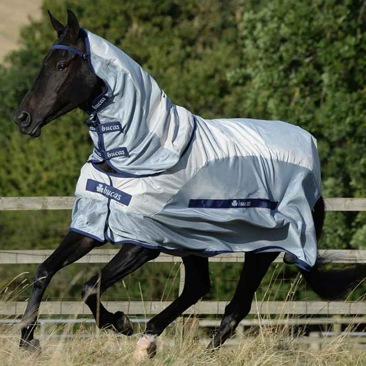 Fluedekken Buzz Off Rain Avtagbar Hals Silver i gruppen Hestedekken / Fluedekken & Eksemdekken hos Equinest (B-534Si_r)