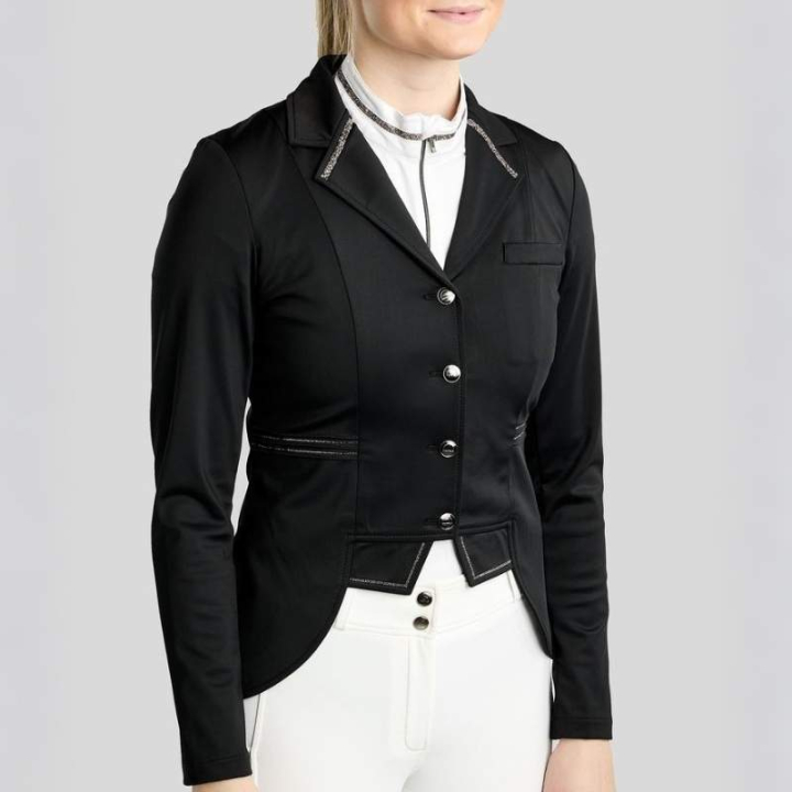 Kort frakk MoKylie Softshell Gun Metal Crystals Svart i gruppen Rideklær / Konkurransejakker & Frakker hos Equinest (COAT2670434BA_r)