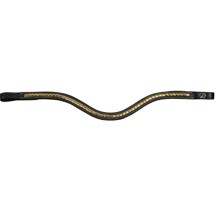 Pannebånd V-form Messing Clincher DC Svart i gruppen Hesteutstyr / Hodelag & Pannebånd / Pannebånd hos Equinest (DY02ESv_r)