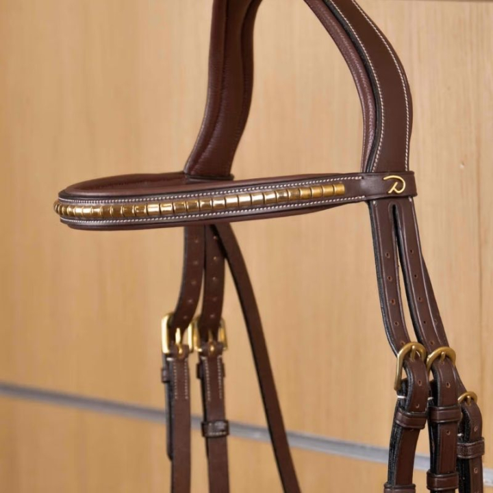 Pannereim Brass Clincher Dyon Collection Brun i gruppen Hesteutstyr / Hodelag & Pannebånd / Pannebånd hos Equinest (DY02GBr_r)
